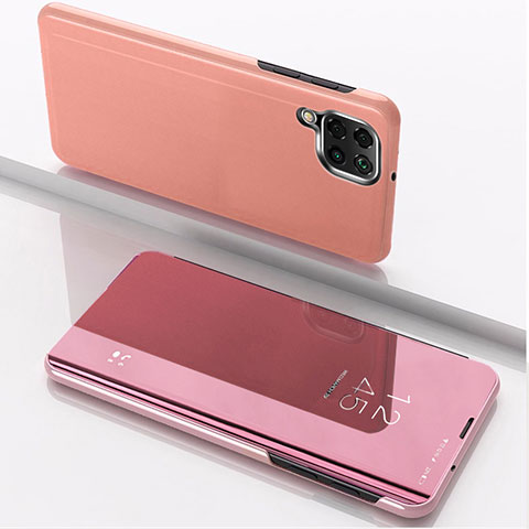 Custodia Portafoglio In Pelle Cover con Supporto Laterale Specchio Cover per Samsung Galaxy M53 5G Oro Rosa