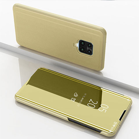 Custodia Portafoglio In Pelle Cover con Supporto Laterale Specchio Cover per Xiaomi Poco M2 Pro Oro