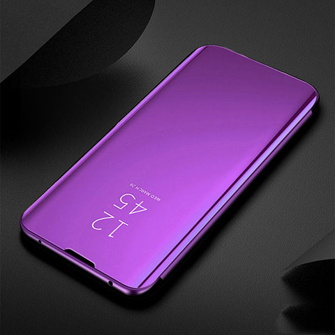 Custodia Portafoglio In Pelle Cover con Supporto Laterale Specchio Cover per Xiaomi Redmi Note 8 (2021) Rosa Caldo