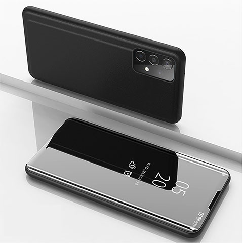 Custodia Portafoglio In Pelle Cover con Supporto Laterale Specchio Cover ZL1 per Samsung Galaxy A52 4G Nero