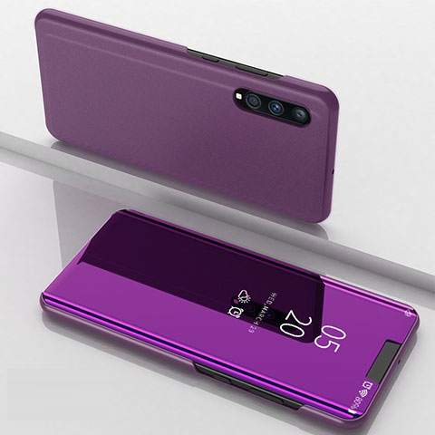 Custodia Portafoglio In Pelle Cover con Supporto Laterale Specchio Cover ZL1 per Samsung Galaxy A70S Lavanda