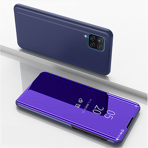 Custodia Portafoglio In Pelle Cover con Supporto Laterale Specchio Cover ZL1 per Samsung Galaxy M12 Viola