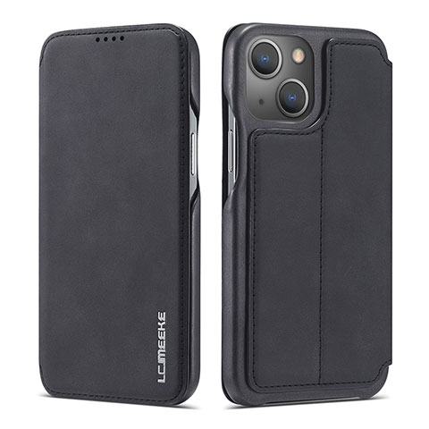 Custodia Portafoglio In Pelle Cover con Supporto LC1 per Apple iPhone 13 Nero