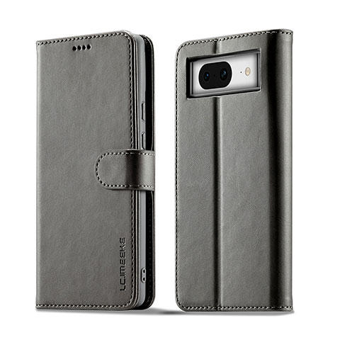 Custodia Portafoglio In Pelle Cover con Supporto LC1 per Google Pixel 7a 5G Grigio