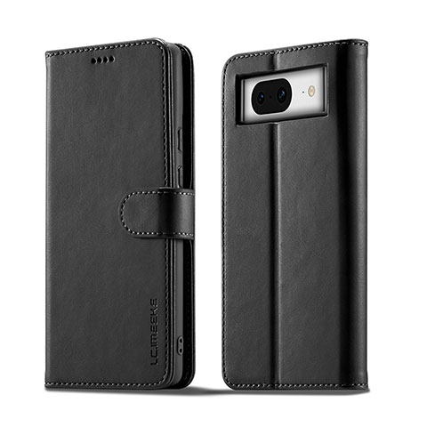 Custodia Portafoglio In Pelle Cover con Supporto LC1 per Google Pixel 7a 5G Nero