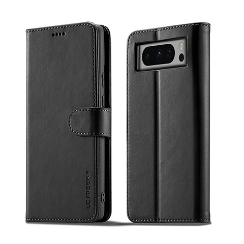 Custodia Portafoglio In Pelle Cover con Supporto LC1 per Google Pixel 8 Pro 5G Nero