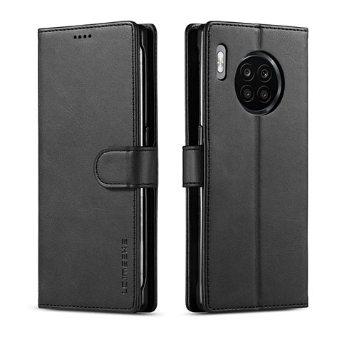 Custodia Portafoglio In Pelle Cover con Supporto LC1 per Huawei Honor 50 Lite Nero