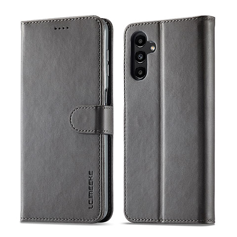 Custodia Portafoglio In Pelle Cover con Supporto LC1 per Samsung Galaxy A04s Grigio