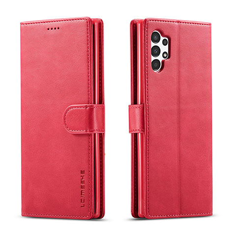 Custodia Portafoglio In Pelle Cover con Supporto LC1 per Samsung Galaxy A13 4G Rosa Caldo