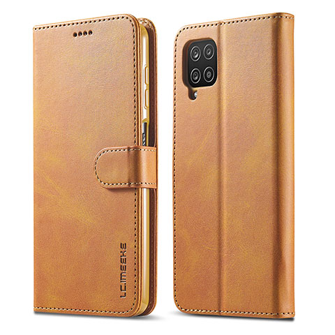 Custodia Portafoglio In Pelle Cover con Supporto LC1 per Samsung Galaxy A22 4G Marrone Chiaro