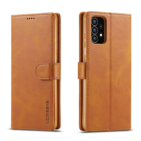 Custodia Portafoglio In Pelle Cover con Supporto LC1 per Samsung Galaxy A53 5G Marrone Chiaro