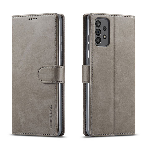 Custodia Portafoglio In Pelle Cover con Supporto LC1 per Samsung Galaxy A73 5G Grigio