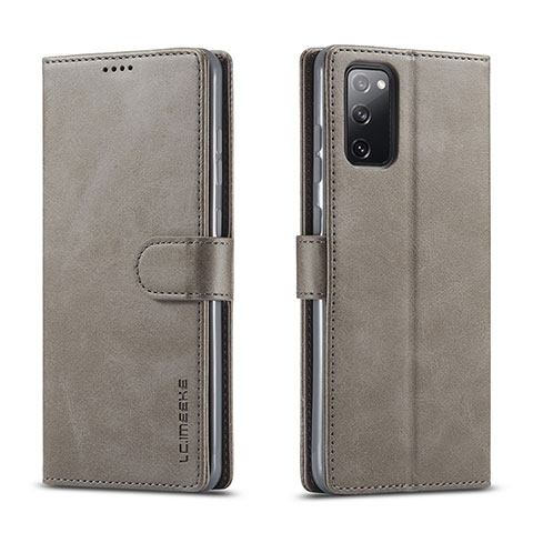 Custodia Portafoglio In Pelle Cover con Supporto LC1 per Samsung Galaxy M52 5G Grigio