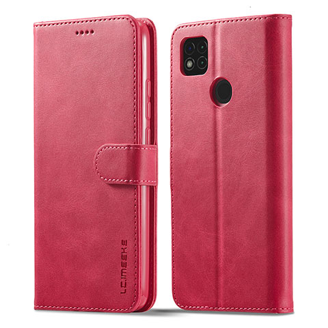 Custodia Portafoglio In Pelle Cover con Supporto LC1 per Xiaomi POCO C3 Rosa Caldo