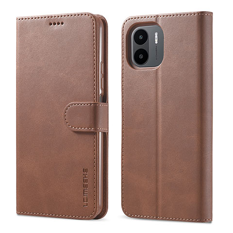 Custodia Portafoglio In Pelle Cover con Supporto LC1 per Xiaomi Redmi A1 Marrone