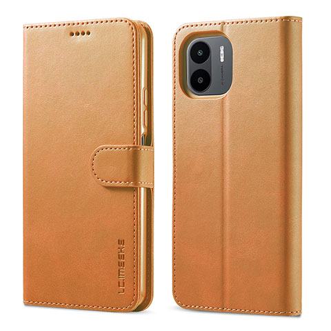 Custodia Portafoglio In Pelle Cover con Supporto LC1 per Xiaomi Redmi A1 Marrone Chiaro