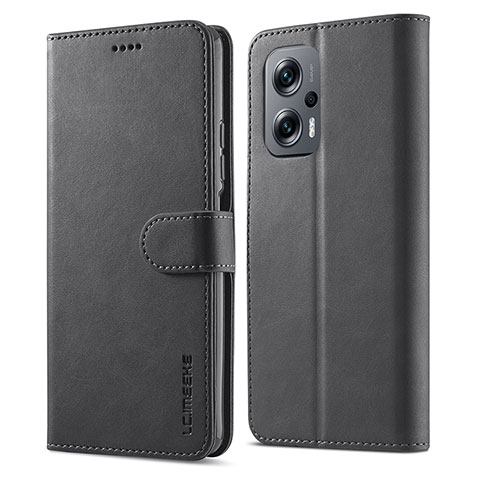 Custodia Portafoglio In Pelle Cover con Supporto LC1 per Xiaomi Redmi K50i 5G Nero