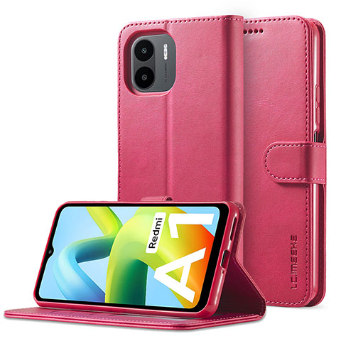 Custodia Portafoglio In Pelle Cover con Supporto LC2 per Xiaomi Poco C50 Rosa Caldo