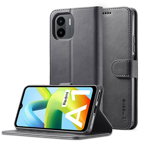 Custodia Portafoglio In Pelle Cover con Supporto LC2 per Xiaomi Redmi A2 Plus Nero