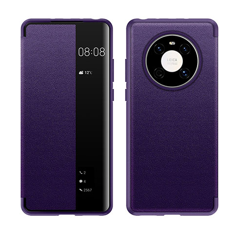 Custodia Portafoglio In Pelle Cover con Supporto LF1 per Huawei Mate 40 Viola