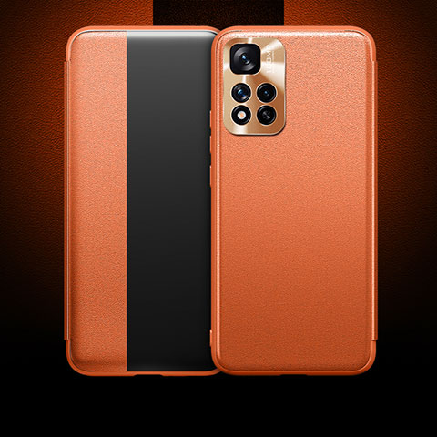 Custodia Portafoglio In Pelle Cover con Supporto LF1 per Xiaomi Mi 11i 5G (2022) Arancione