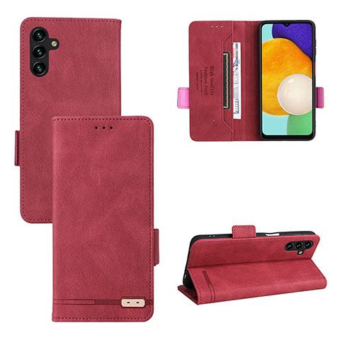 Custodia Portafoglio In Pelle Cover con Supporto LZ3 per Samsung Galaxy A13 5G Rosso