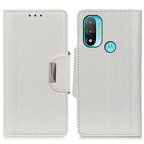 Custodia Portafoglio In Pelle Cover con Supporto M01L per Motorola Moto E20 Bianco