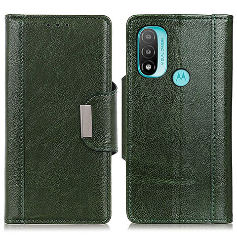 Custodia Portafoglio In Pelle Cover con Supporto M01L per Motorola Moto E20 Verde