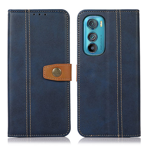 Custodia Portafoglio In Pelle Cover con Supporto M01L per Motorola Moto Edge 30 5G Blu