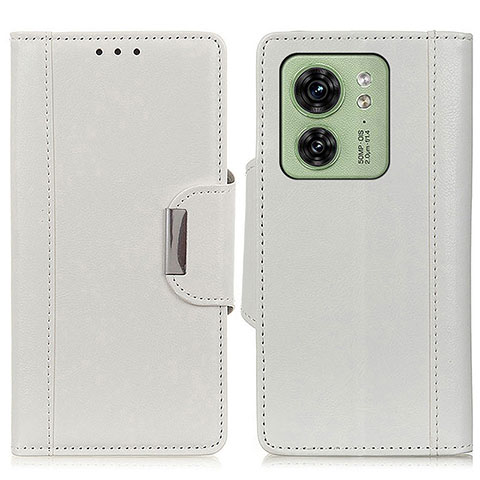 Custodia Portafoglio In Pelle Cover con Supporto M01L per Motorola Moto Edge 40 5G Bianco