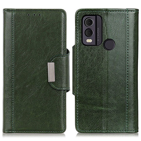 Custodia Portafoglio In Pelle Cover con Supporto M01L per Nokia C22 Verde