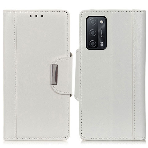 Custodia Portafoglio In Pelle Cover con Supporto M01L per Oppo A55 5G Bianco