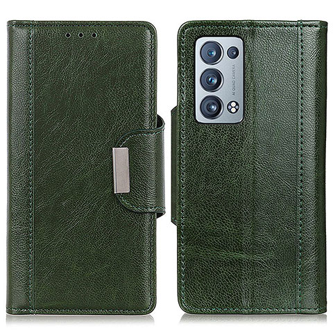 Custodia Portafoglio In Pelle Cover con Supporto M01L per Oppo Reno6 Pro+ Plus 5G Verde