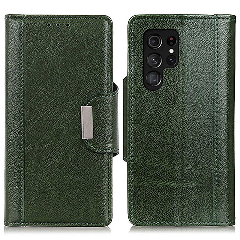 Custodia Portafoglio In Pelle Cover con Supporto M01L per Samsung Galaxy S22 Ultra 5G Verde