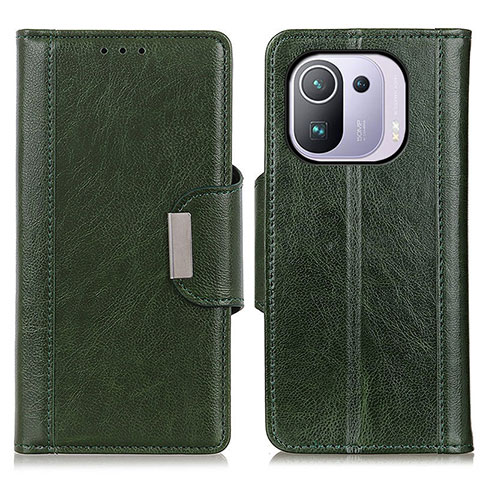 Custodia Portafoglio In Pelle Cover con Supporto M01L per Xiaomi Mi 11 Pro 5G Verde