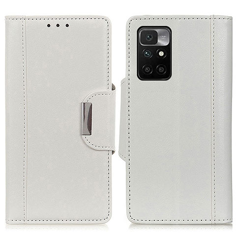 Custodia Portafoglio In Pelle Cover con Supporto M01L per Xiaomi Redmi 10 (2022) Bianco