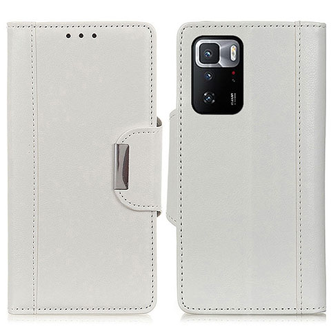 Custodia Portafoglio In Pelle Cover con Supporto M01L per Xiaomi Redmi Note 10 Pro 5G Bianco