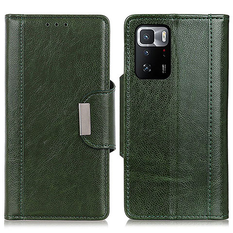 Custodia Portafoglio In Pelle Cover con Supporto M01L per Xiaomi Redmi Note 10 Pro 5G Verde