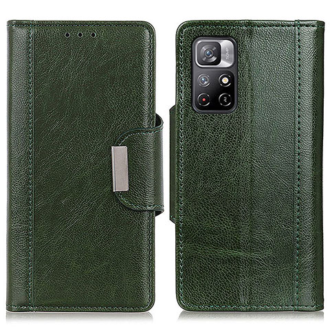 Custodia Portafoglio In Pelle Cover con Supporto M01L per Xiaomi Redmi Note 11 5G Verde