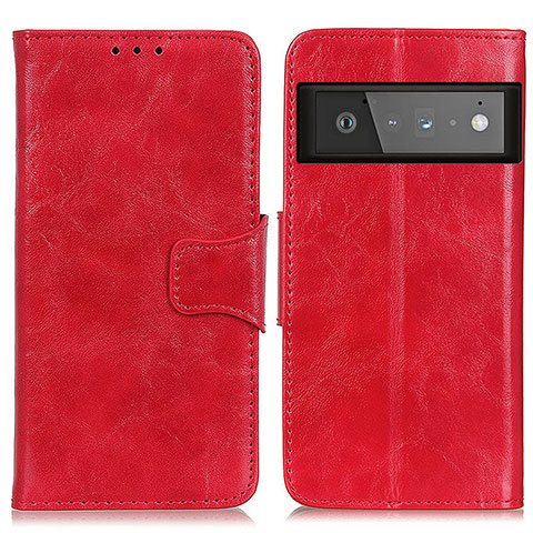 Custodia Portafoglio In Pelle Cover con Supporto M02L per Google Pixel 6 Pro 5G Rosso