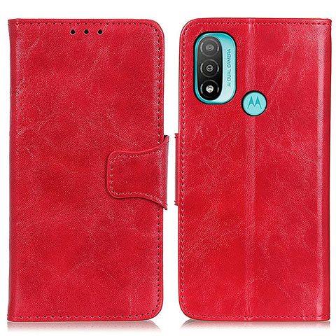 Custodia Portafoglio In Pelle Cover con Supporto M02L per Motorola Moto E40 Rosso