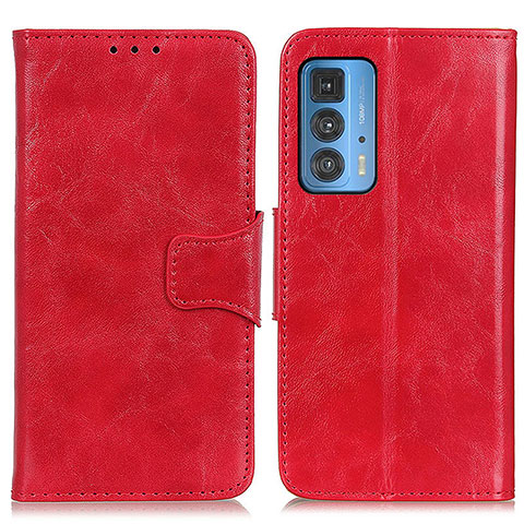 Custodia Portafoglio In Pelle Cover con Supporto M02L per Motorola Moto Edge 20 Pro 5G Rosso