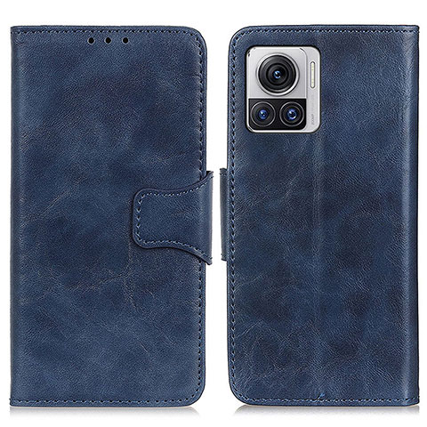 Custodia Portafoglio In Pelle Cover con Supporto M02L per Motorola Moto Edge X30 Pro 5G Blu