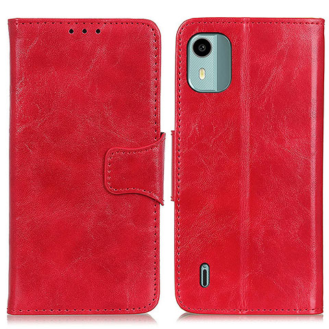 Custodia Portafoglio In Pelle Cover con Supporto M02L per Nokia C12 Plus Rosso