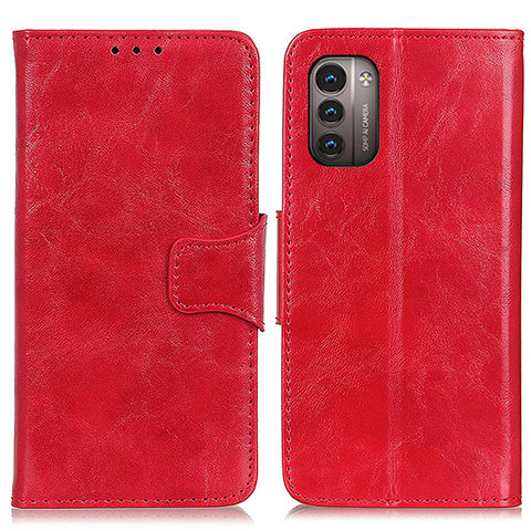 Custodia Portafoglio In Pelle Cover con Supporto M02L per Nokia G11 Rosso