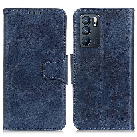 Custodia Portafoglio In Pelle Cover con Supporto M02L per Oppo Reno6 5G Blu