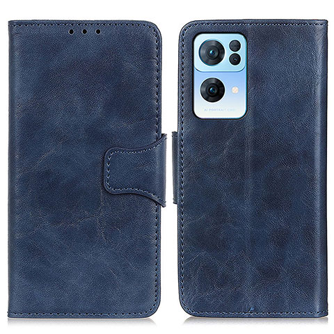 Custodia Portafoglio In Pelle Cover con Supporto M02L per Oppo Reno7 Pro 5G Blu