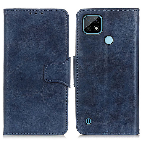 Custodia Portafoglio In Pelle Cover con Supporto M02L per Realme C21 Blu