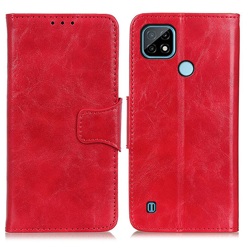 Custodia Portafoglio In Pelle Cover con Supporto M02L per Realme C21 Rosso