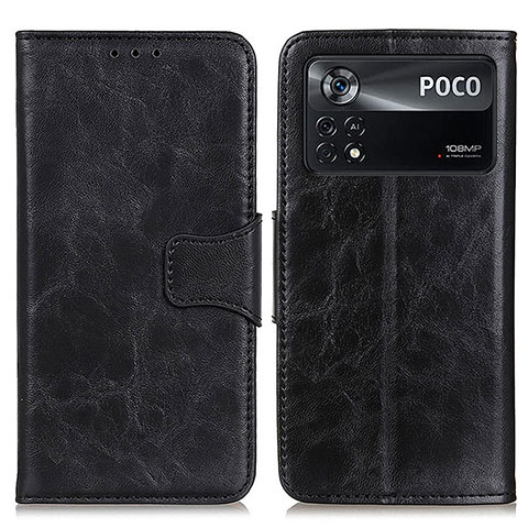 Custodia Portafoglio In Pelle Cover con Supporto M02L per Xiaomi Poco X4 Pro 5G Nero